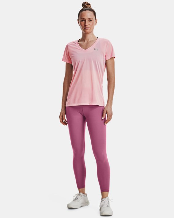 Camiseta con Cuello en V UA Tech™ para Mujer, Pink, pdpMainDesktop image number 2